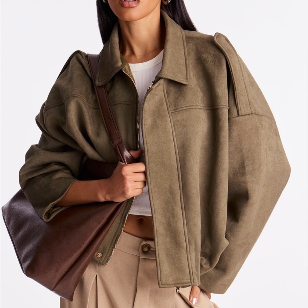 Women's Oversized Faux Suede Jacket